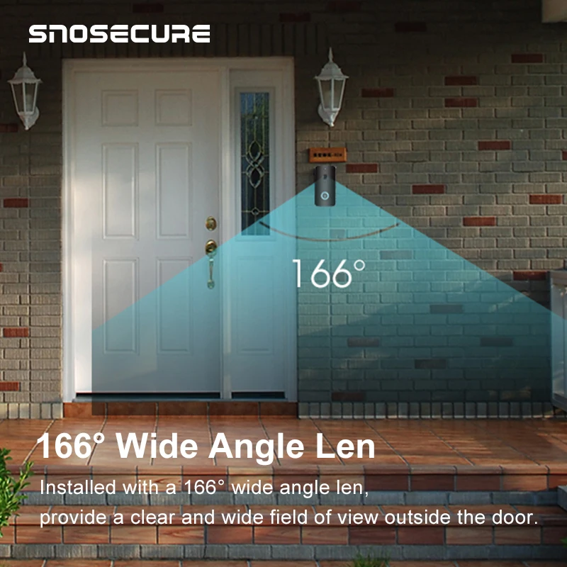 SNOSECURE Wireless WiFi Video Doorbell I Camera 720P Ring Door Bell Video Intercom Two Way Audio XSH APP Infrared Night Vision