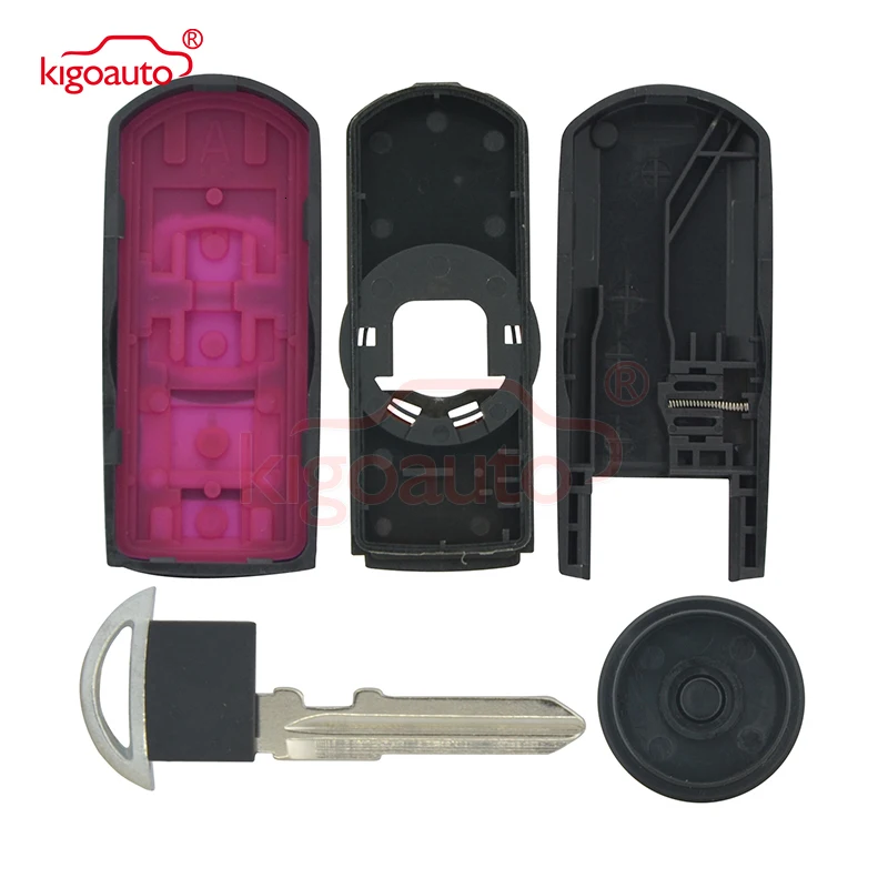 Kigoauto 5 шт. корпус умного ключа автомобиля чехол для ключей 2 кнопки для 2009 2010 2011 2012 2013 Mazda CX-5 CX-7 3 5 6