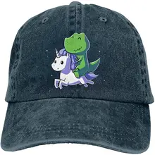 Ejiazhan7 динозавры на единорогах Ретро Регулируемая ковбойская Джинсовая Шляпа Унисекс Хип Хоп черные бейсболки