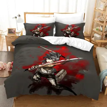 

Bedding Set 2/3 Piece Set Anime Attack On Titan Printing Bedding Set Microfiber Duvet Cover Set Comforter Cover Pillowcases