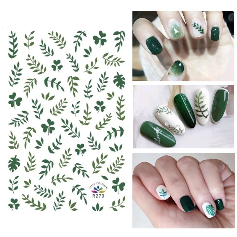 

Summer Nail Stickers Flower Leaf Design Transfer Decals Colorful Pattern Nail Art Tips Professional Nail Art DIY Decorations