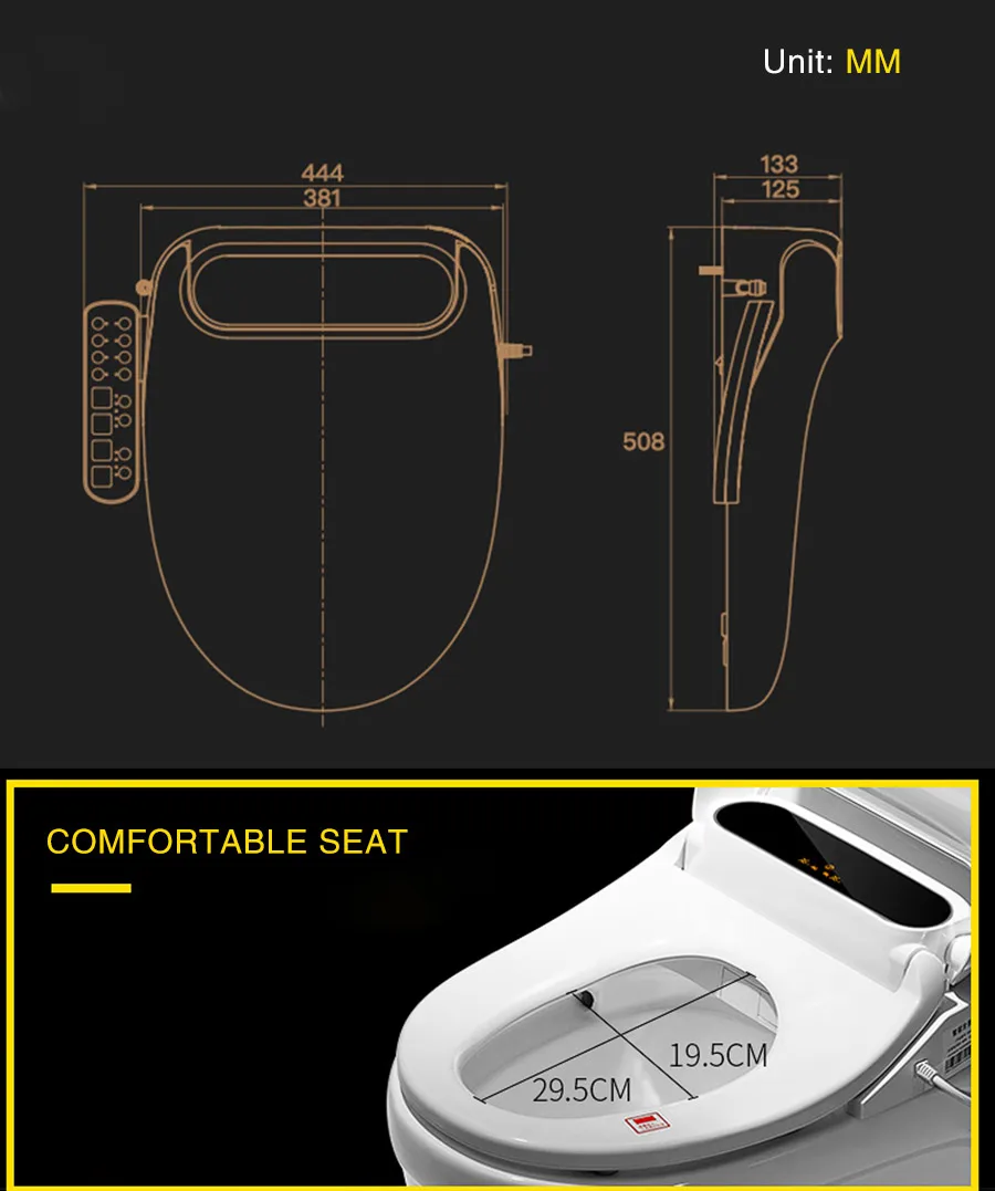 KOHEEL светодиодный дисплей, умное сиденье для унитаза, электрическое биде с двойным соплом, интеллектуальное мытье с подогревом, сухой массаж, умная крышка для унитаза