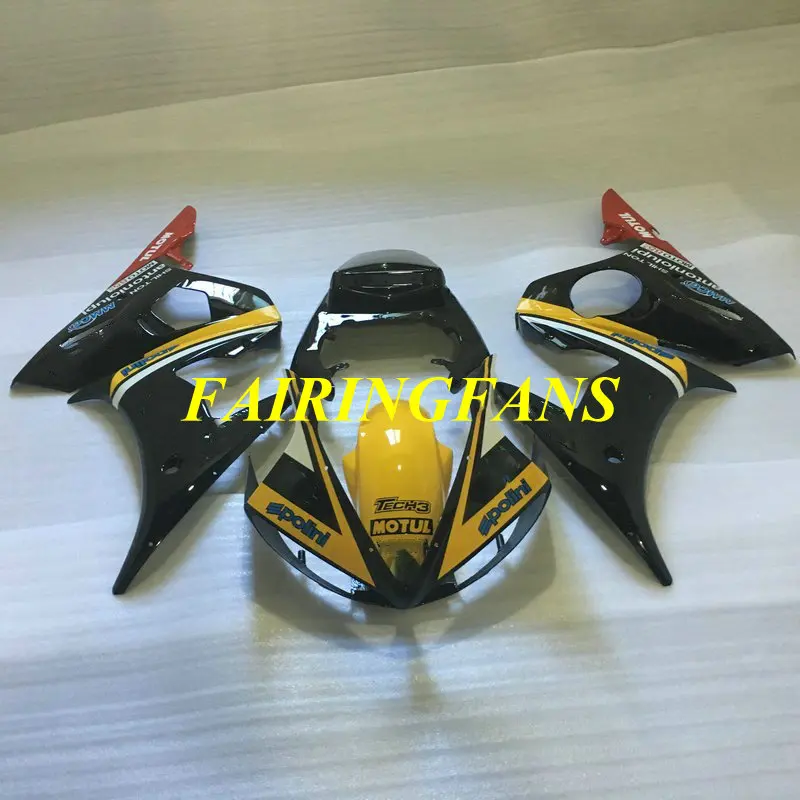 Комплект обтекателей для мотоцикла YAMAHA YZFR6 03 04 YZF R6 2003 2004 YZF600 ABS желто-черные Обтекатели кузова+ подарки YJ13