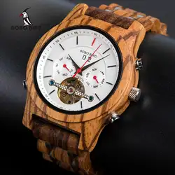 BOBO BIRD механические деревянные часы для мужчин и женщин автоматические наручные часы деревянные металлические часы в виде рулевого колеса