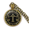 12 Constellation scorpion sagittaire capricorne verseau pendentif Antique Bronze collier verre dôme zodiaque bijoux pour cadeau ► Photo 2/6