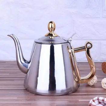 

Hot 1.5L Stainless Steel Kitchen Teapot Coffee Pot Water Induction Cooker Kettle Teapot Burning Tea Kettle