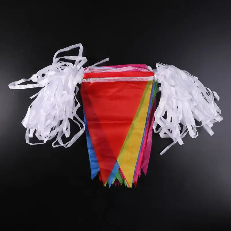 Colorful 80m Triangle Flag Pennant Bunting String Banner Garland Festival Party Holiday Decor | Дом и сад