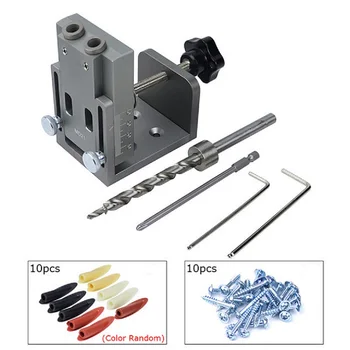 

Pocket Hole Jig Kit Locator Holes Puncher Drill Guide Woodworking Tools Kits US