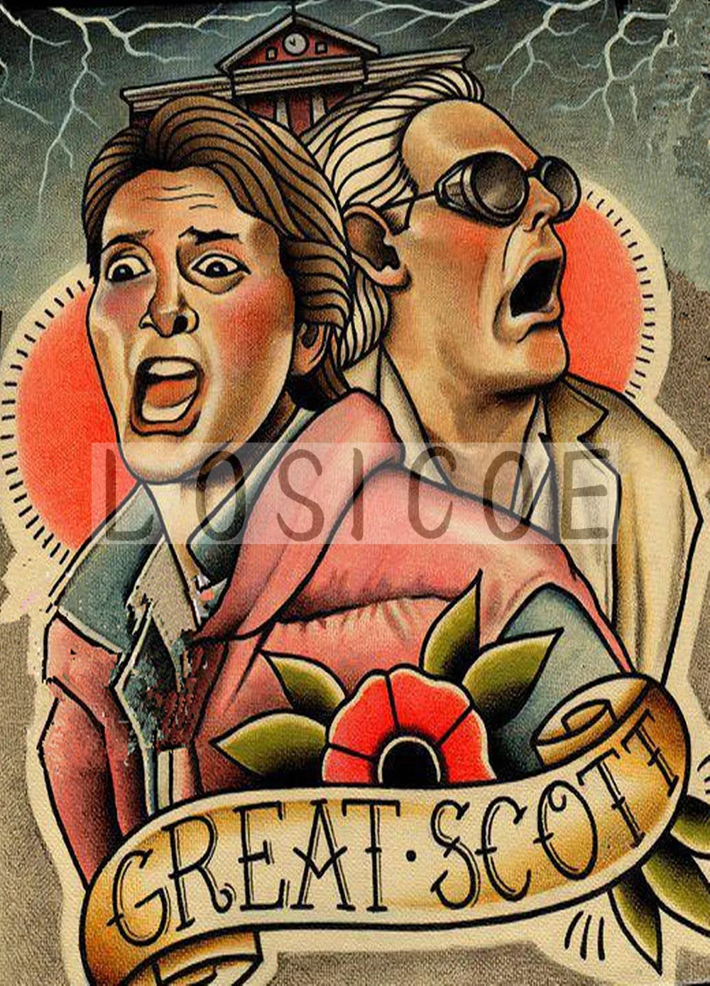 GREAT.SCOTT 30X42 CM creative tattoos pattern retro kraft poster wall sticker hanging painting barber shop home decor | Дом и сад