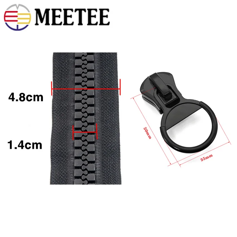 Meetee 20 #60/75/80/100/150/200 см очень большой полимерный молния белый и черный открытый