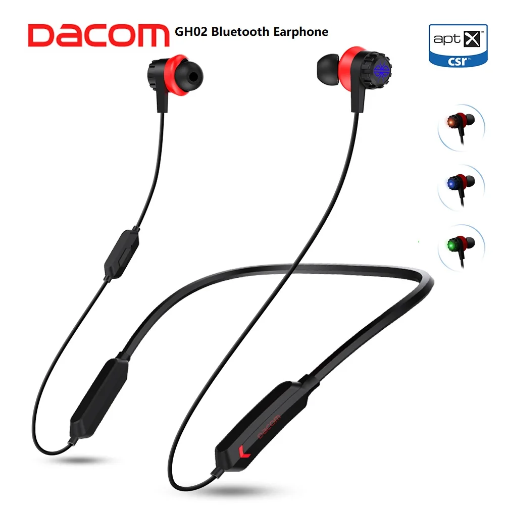 Беспроводные наушники DACOM GH02 Bluetooth Apt X RGB Light 3D стерео со встроенным микрофоном для