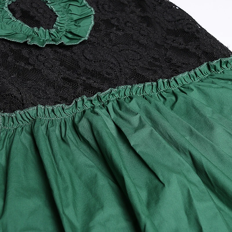 XITAO Плиссированное асимметричное платье, женская мода, новинка, весеннее кружевное лоскутное платье с длинным рукавом, маленькое свежее повседневное свободное платье XJ3141