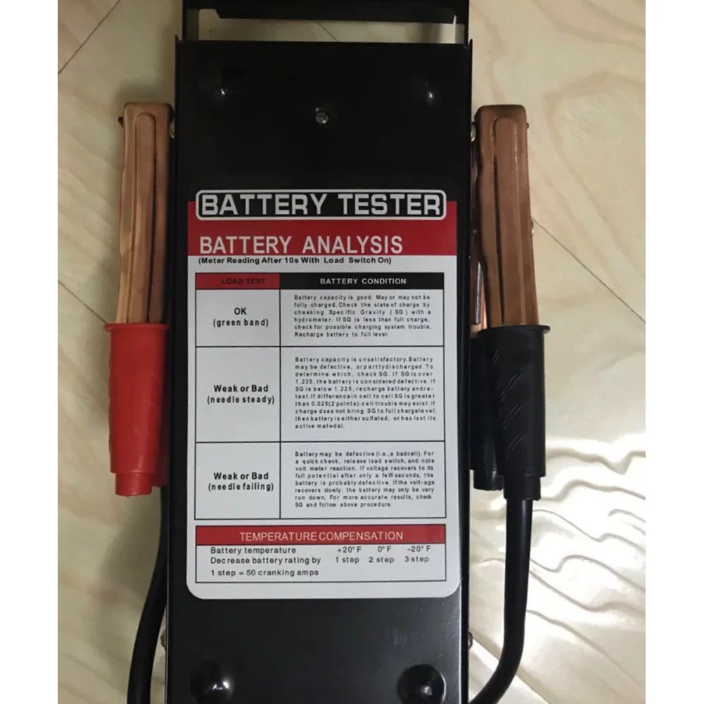 

Portable 100 Amp Battery Load Tester Mechanics Motorcycle Metal 6V 12V Clips Analyze Car Truck Durable Tool Indicator Light