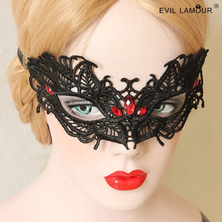 

Venice-Style Ball Princess Half Face Black And White with Pattern Sexy Lace Mask Women's Halloween Ornaments Mj-49