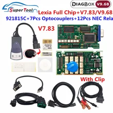 Obd2 ferramenta de diagnóstico lexia 3 completo chip diagbox pp2000 lexia3 v7.83 fireware 921815c lexia3 para citroen para scanner de código peugeot
