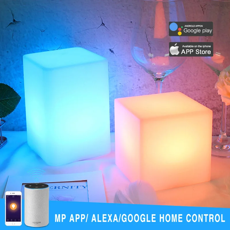 

Smart Life WiFi Night Lights Tuya APP Remote Control 10-Color LED Dimmable USB Table Lamp Google Home Amazon Alexa Voice Control