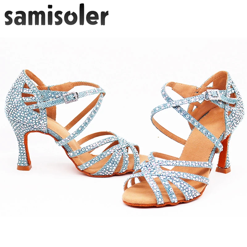 Samisoler/модельные туфли; женская обувь; атласные блестящие стразы; обувь для латинских танцев с мягкой подошвой; женская обувь для сальсы; женские кроссовки