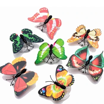 

50pcs/set Creative Colorful Luminous LED Butterfly Night Light Butterfly Sticker Wall Lamp for Party Garden Decoration