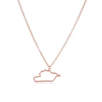 

10 Outline hollow Asia Syria map State geography Necklace city Hometown geometric souvenir Clavicle Pendant Necklace Jewelry
