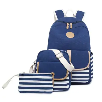 

3Pcs Canvas School Backpack for Girls Women School College Bookbags Laptop Daypack Shoulder Bag 35EF