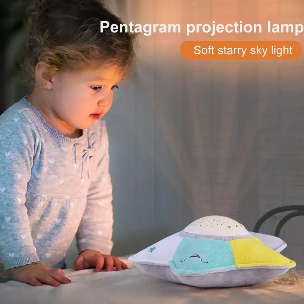 Plush toy Starry sky projector lamp Kids Soft Toys Stuffed Sleep Led Night Lamp With Music & Stars Projector Light For Girls Boy