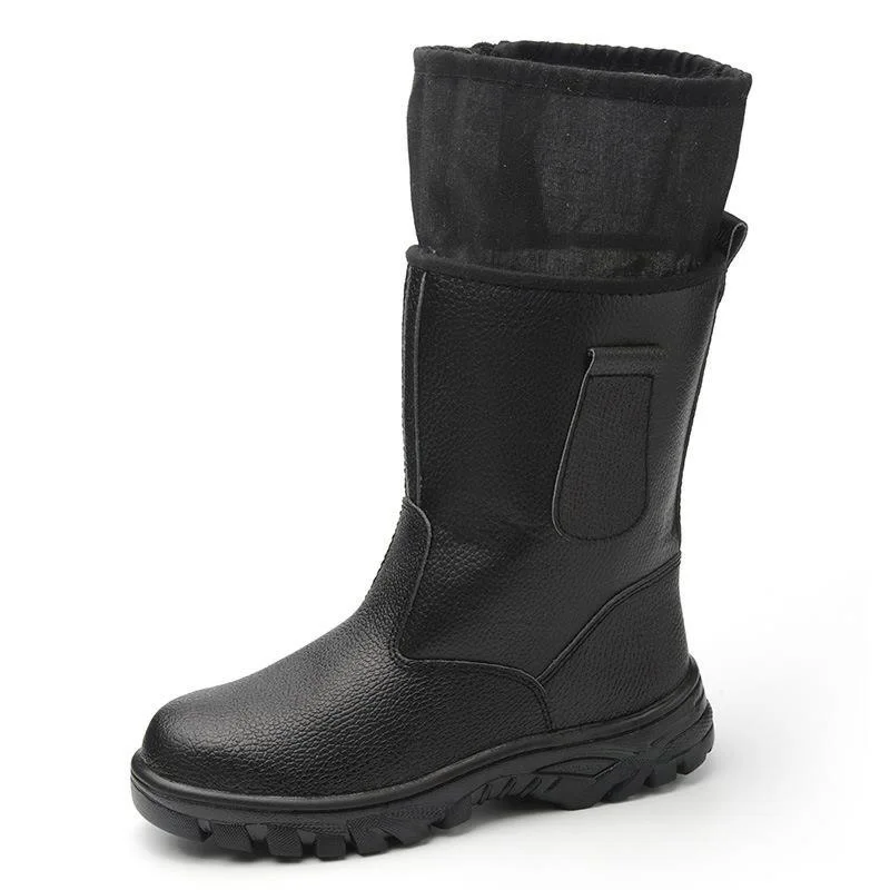 Tanie Zimowe buty ochronne s Cap stalowe Toe buty ochronne buty męskie obuwie robocze męskie wodoodporne czarne obuwie odporne na zużycie DXZ092