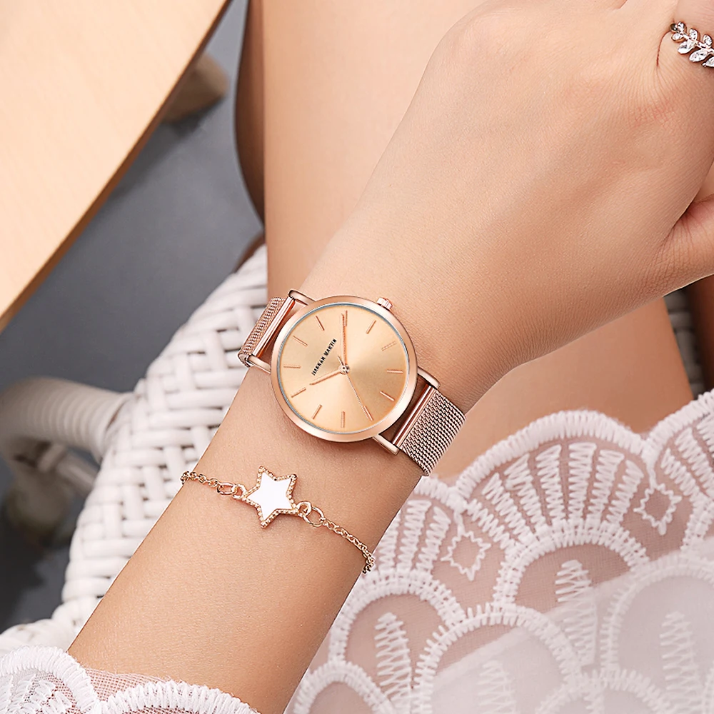 Buy Womens Dress Watches for Gift Slim Ultra-Thin Minimalist Waterproof  Quartz Wrist Watch for Ladies Black Stainless Steel Unique Stylish Relogio  Feminino Luxury Design, Rose Golden, Women Standard at