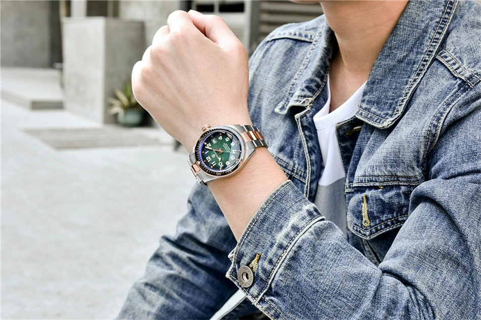 PAGANI DESIGN Luxury Men's Mechanical Wristwatch Top Brand NH35A Movement Blue Automatic 100M Waterproof Watch Relogio Masculino