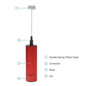 

Double Spring Whisk Head Electric Milk Frother Stainless Steel Handheld Milk Foamer Drink Mixer for Coffee Cappuccino
