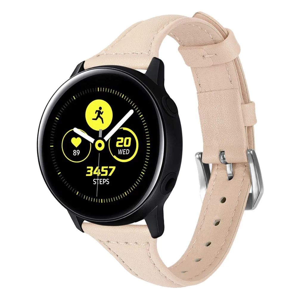 Ремешки для samsung Galaxy Watch, активные ремешки, кожа 20 мм, ремешки для часов, кожа для Galaxy Watch 42 мм, кожаный ремешок, розовое золото