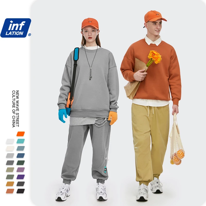 INFLATION 2020 Winter Mens Hip Hop Sweatshirts Velvet Fabrics Fleece Sweatshirts 10 Solid Color Men Thick Sweatshirts 166W17 INFLATION 2020 Winter Mens Hip Hop Sweatshirts Velvet Fabrics Fleece Sweatshirts 10 Solid Color Men Thick Sweatshirts 166W17