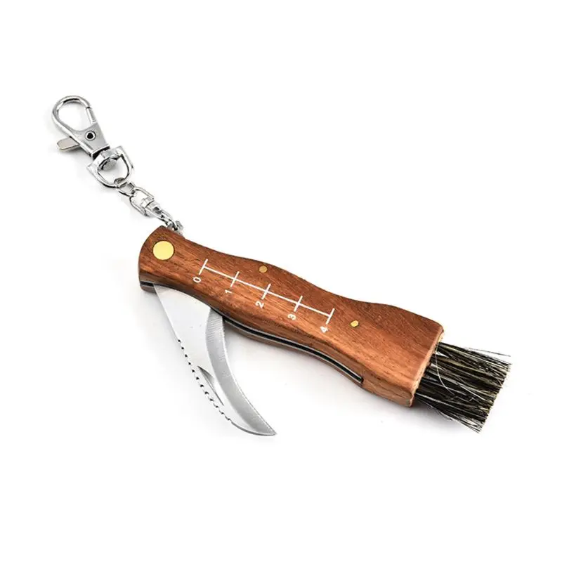 

Mini Camping Mushroom Knife Rosewood Handle Outdoor Hunting Survival Multifunction Folding Self-defense Hand Tools