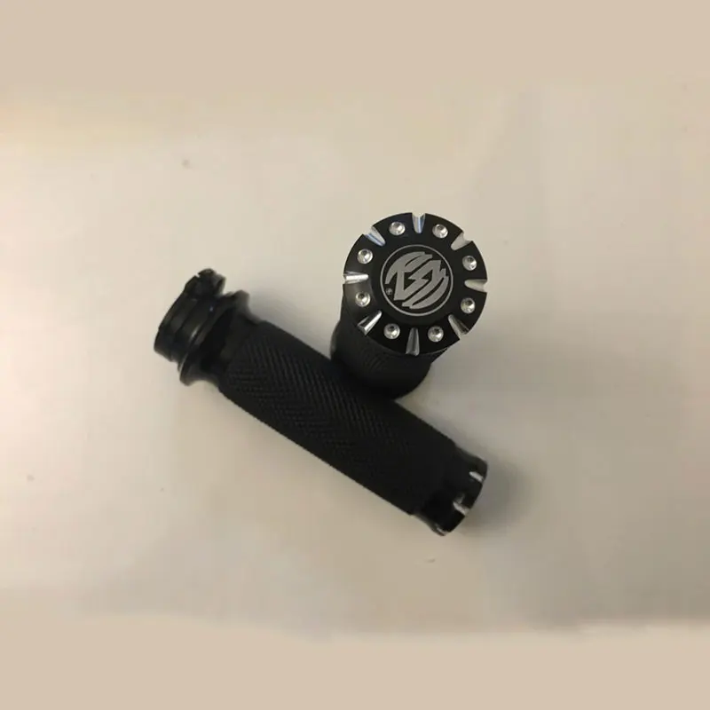 Feardevil 25MM Motorcycle Handlebar Grips Aluminum Part Black for Motorbike Harley 883 1200 Cruiser Bobber Chopper Custom