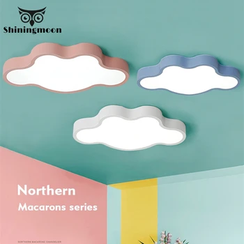 

Modern Iron LED Ceiling Lights Nordic Clouds Crystal Clear Kitchen Land Light Kid Bedroom Living Room Deco Ceiling Light Lustre