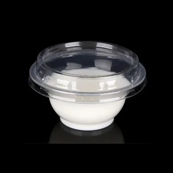 

50pcs Thickening disposable 250ml pudding ice cream cup transparent jelly plastic cup soup salad packaging bowl with lid