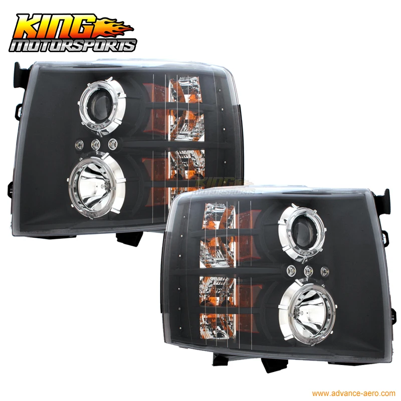Подходит для HID 8000K 2007-2011 Chevy Silverado Halo проектор черная прозрачная фара LH RH US Domestic