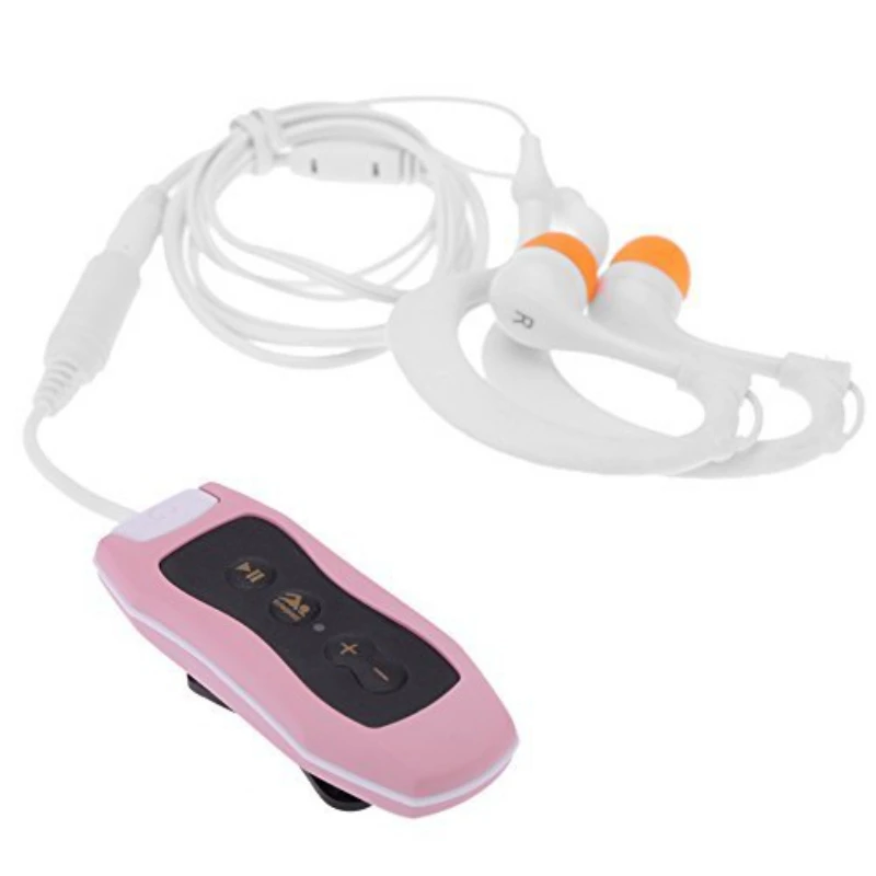 IPX8 Mp3 плеер 4 ГБ/8 ГБ mp3 клип водонепроницаемый с наушниками/fone de ouvido fiio для плавания и дайвинга - Цвет: Розовый