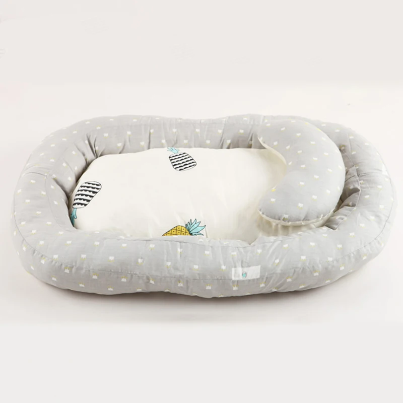 74*51 см 0-4 м портативная детская кроватка в горошек, дорожная люлька для новорожденных, дышащая кровать для отдыха и сна, гнездо с подушками