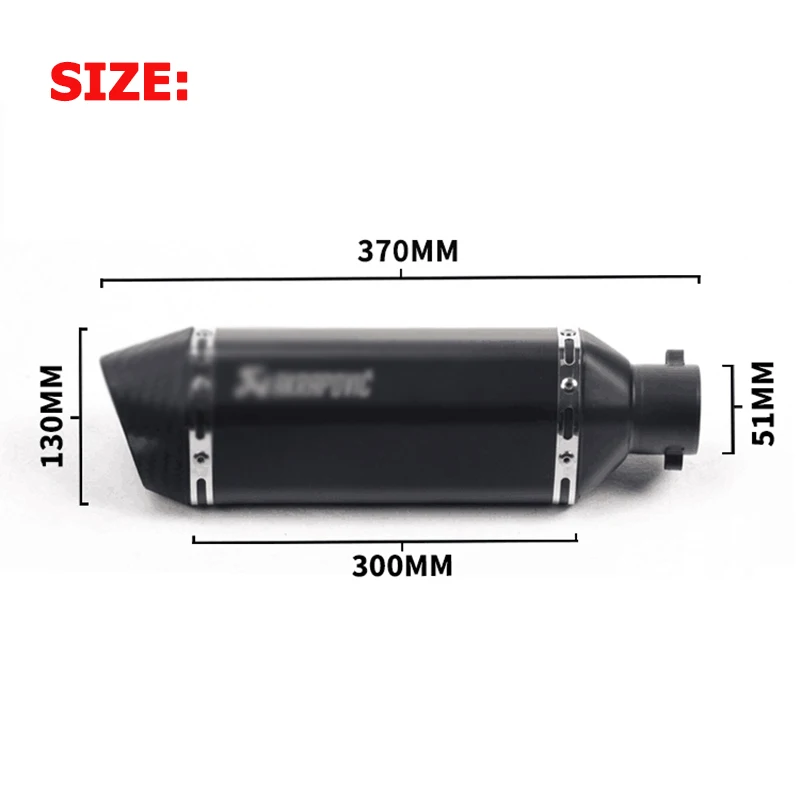 370 мм Akrapovic выхлопная труба универсальный мотоцикл Escape модифицированный двойной глушитель с отверстиями для R15 PCX 125 CBR150 Ninja 250 NVX155