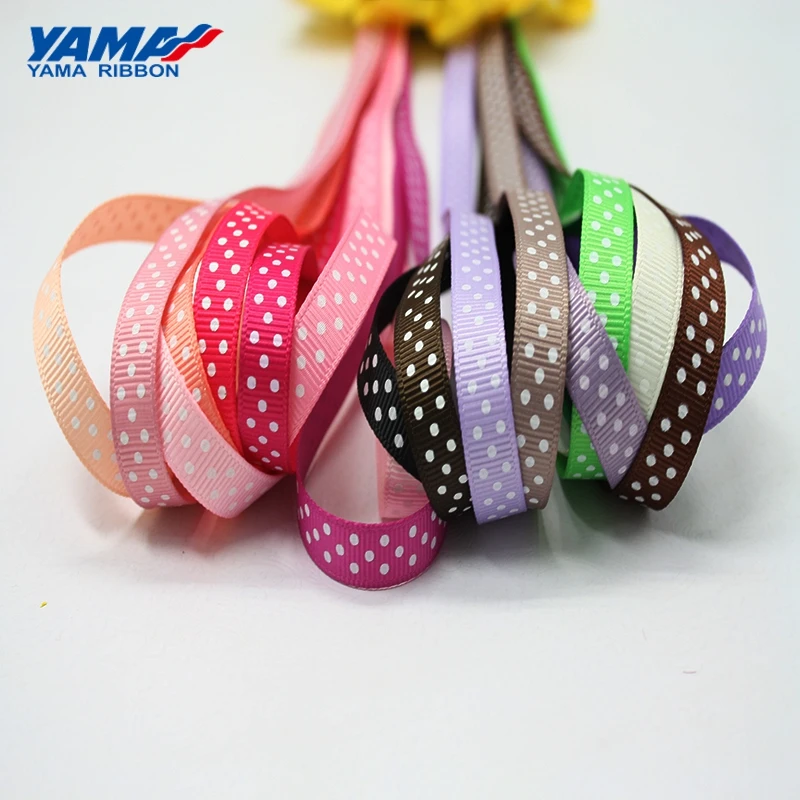 

YAMA Polka Dot Ribbons 9mm 100yards/roll Polyester Grosgrain Ribbon for Crafts Wedding Party Gift Packing DIY Accessories