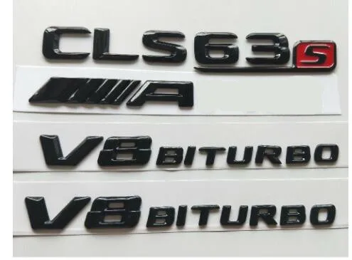 Блестящие черные 3D буквы CLS63s Для AMG V8 BITURBO эмблемы для Mercedes X218 C218