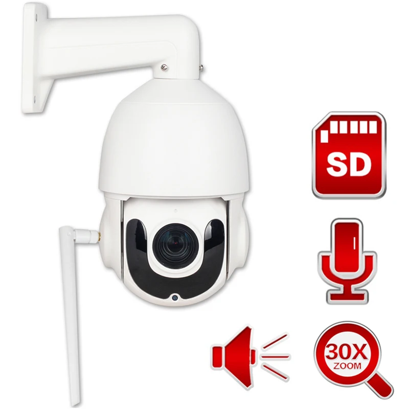 1080P PTZ IP Camera WiFi Outdoor Speed Dome Two Way Audio Video Surveillance Camera 1080P Wireless IP Camera Cloud WiFi Camera