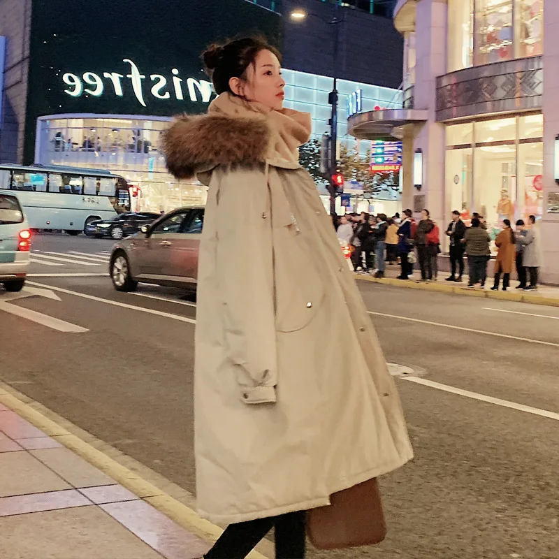 

Dongdaemun over-the-Knee down Jacket Cotton-padded Clothes Women's Mid-length 2019 New Style Students BF Workwear Coat INS Cotto
