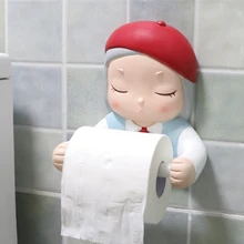 Дырокол-Бесплатные туалетной бумаги мультфильм тканевая вешалка Туалетная рулонная бумага трубка настенная подставка для ванной бумажная вешалка для полотенец Девушка