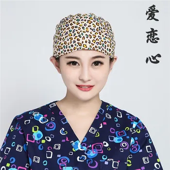 

Love leopard print surgical caps print cotton surgical caps for Doctor nurse dentist new fashion caps for beautician