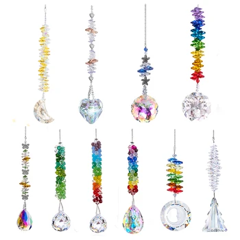 

H&D 10 Styles Garden Suncatchers Rainbow Maker Window Hanging Crystals Ornament Chakra Pendant Collection Home Decor XMAS Gift