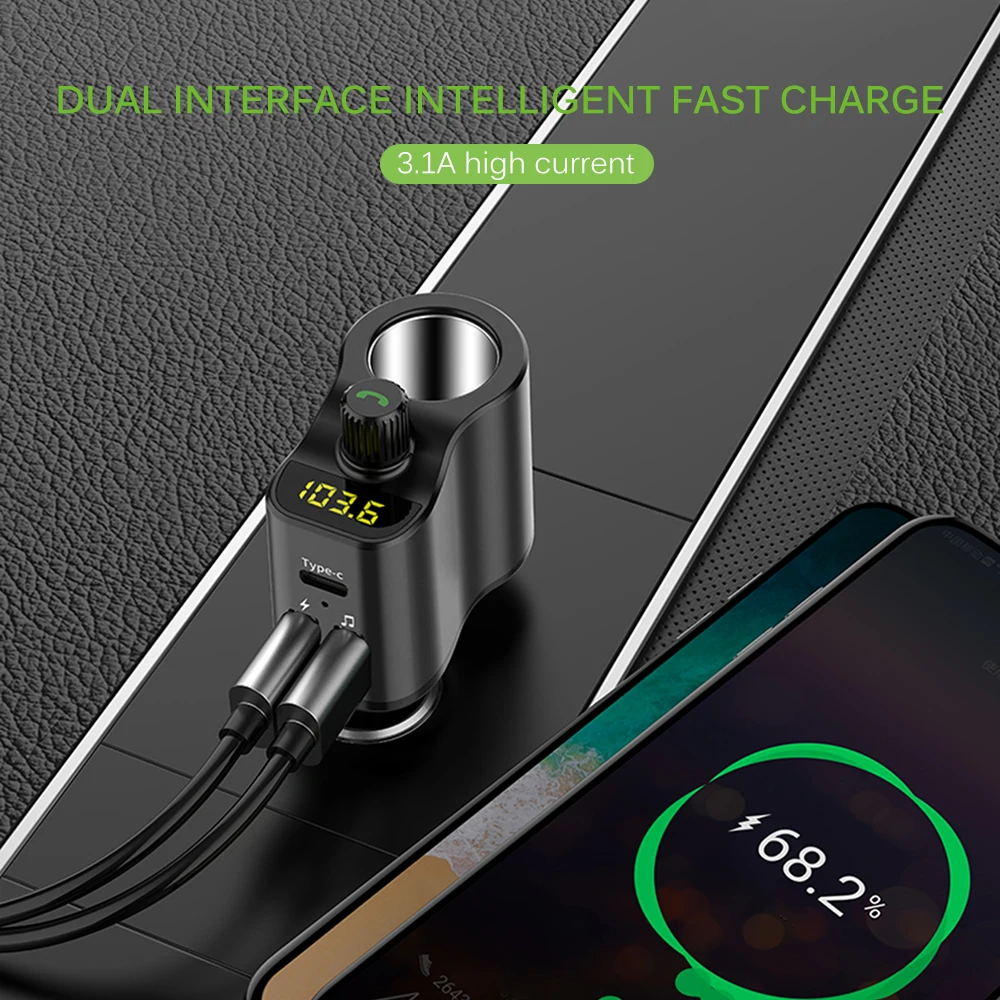 Двойной USB слот MP3-плеер Bluetooth Handsfree автомобильный комплект зарядное устройство fm-передатчик mp3-плеер авто аудио приемник USB Автомобильное зарядное устройство