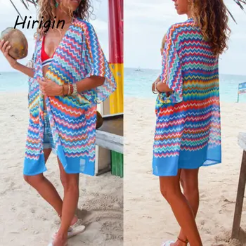

Women Bikini Cover Ups Boho Printed Beach Cover-up Swimsuit Sundress bathing Suit BeachWear Casual Cover for 2020 summer Holiday