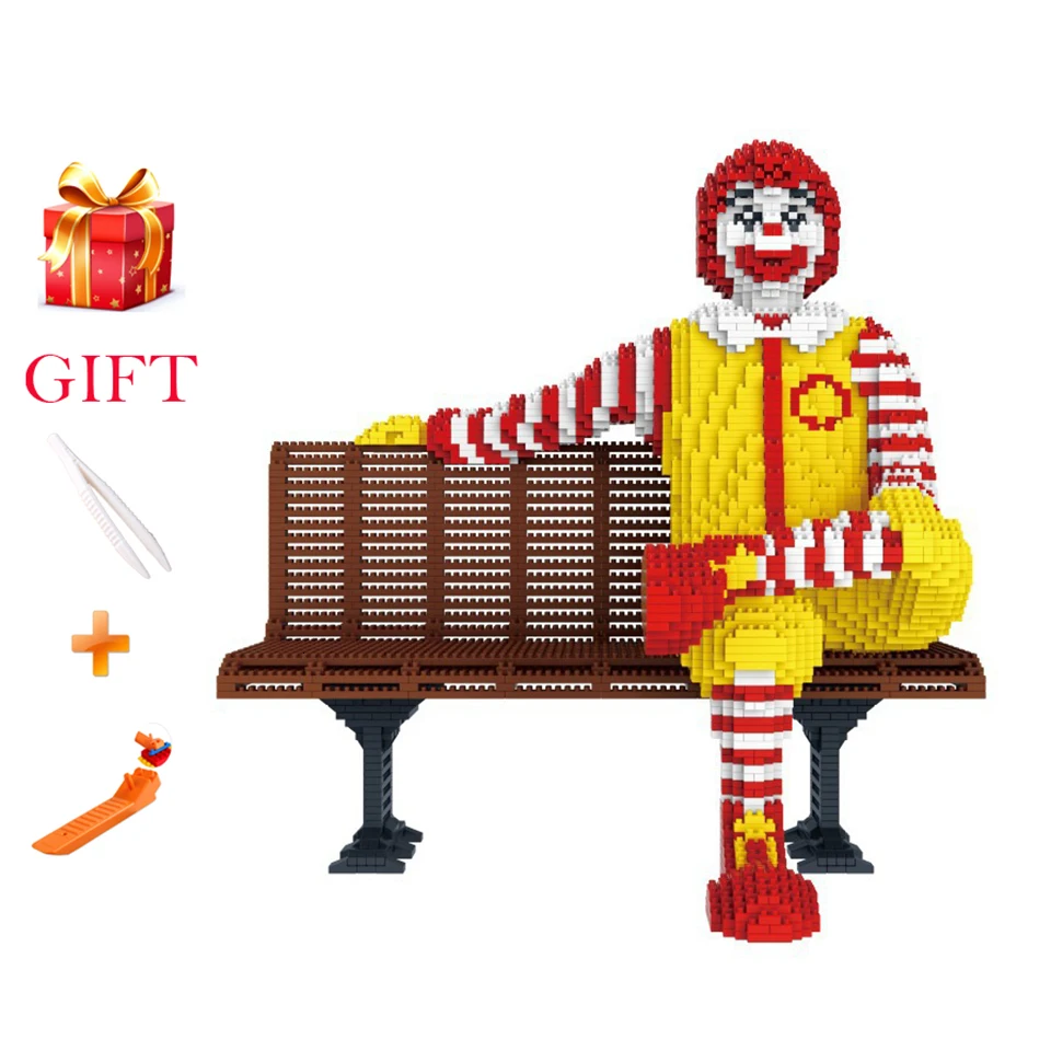 Забавный мультяшный конструктор Ronalde McDonalde, детские подарки, классическое изображение, микроалмазная Сборная модель, кирпичи, игрушки