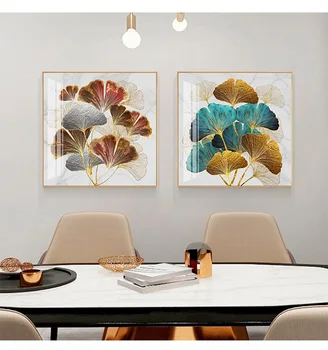 

Nordic Blue Ginkgo Leaf Canvas Painting Fashion Wall Art Picture for Living Room Abstract Decoration Beautiful Blue Poster Print
